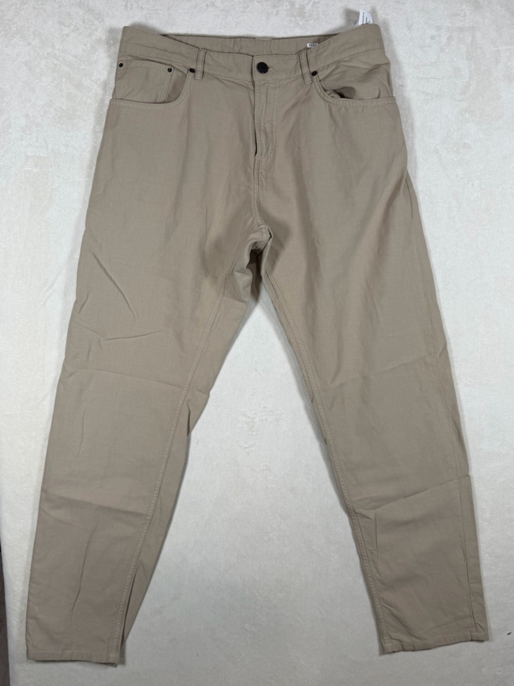 Massimo Dutti 32W 28L Cotton Lightweight Men's Chinos in Light Khaki